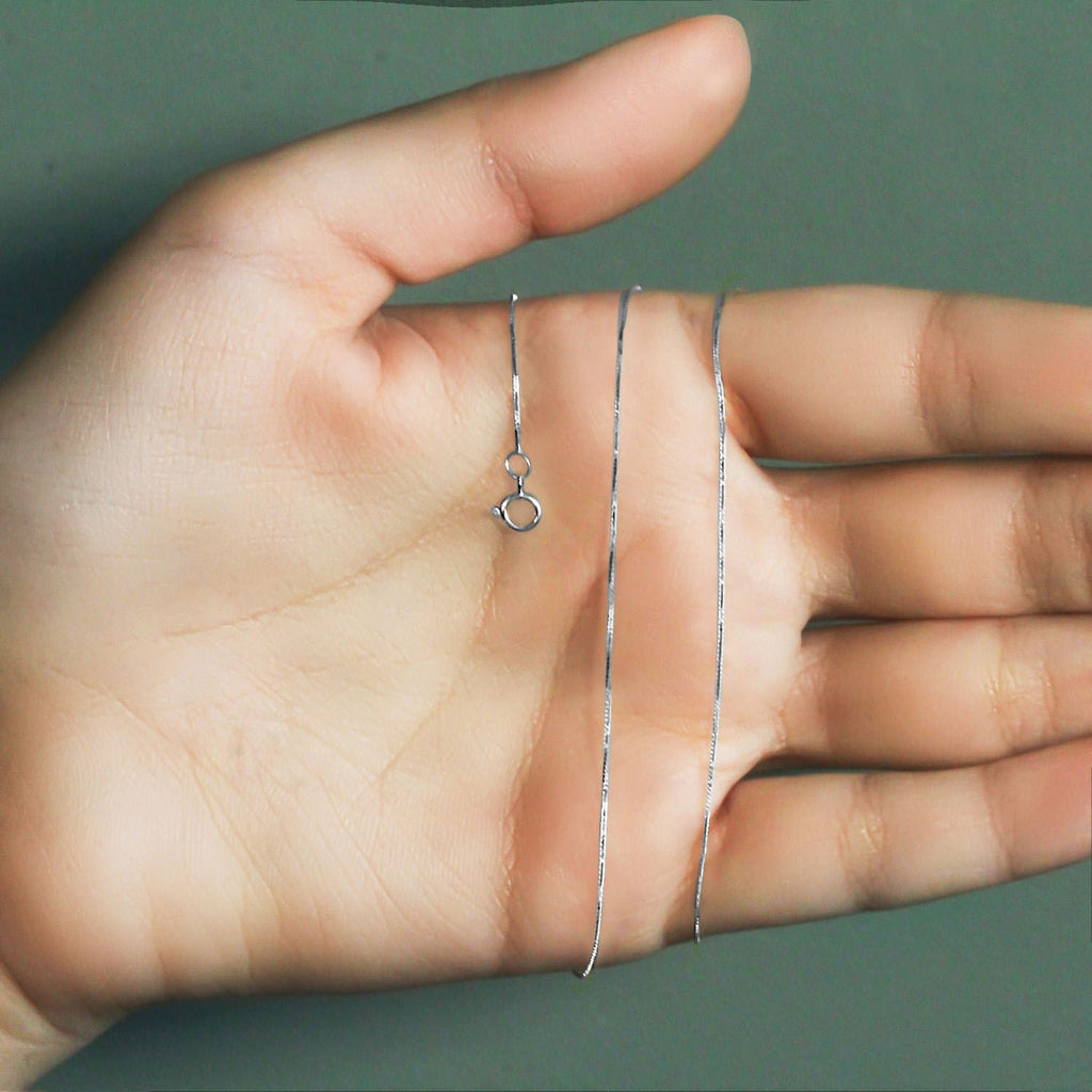 10k White Gold Classic Box Chain (0.45 mm)