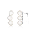 Sterling Silver Climber Earrings with Freshwater Pearls