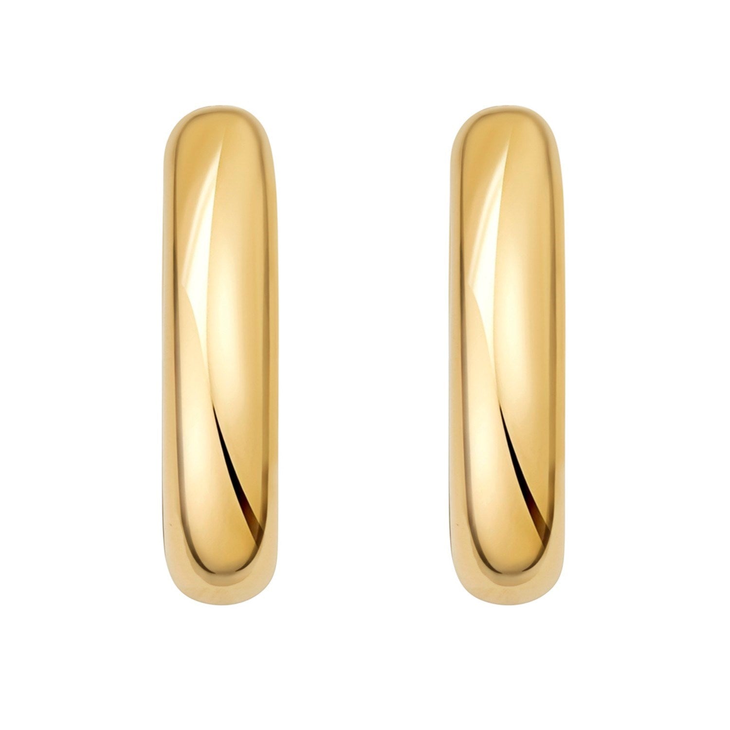 Sterling Silver Yellow Gold Plated Round Hoop Earrings