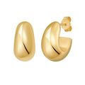 Sterling Silver Yellow Gold Plated Twisted Puff C Hoop Earrings