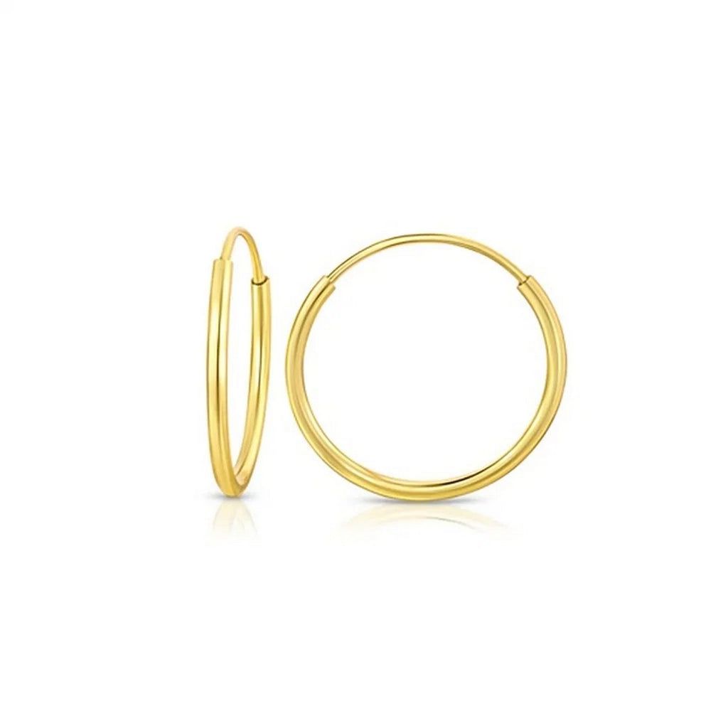10K Yellow Gold Mini Endless Hoop Earrings