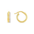 14k Two Tone Gold Double Round Hoops